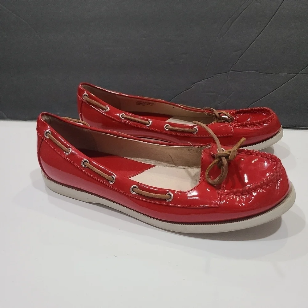 Michael Kors Red Women's Boat Shoes Sz.9M Shiny